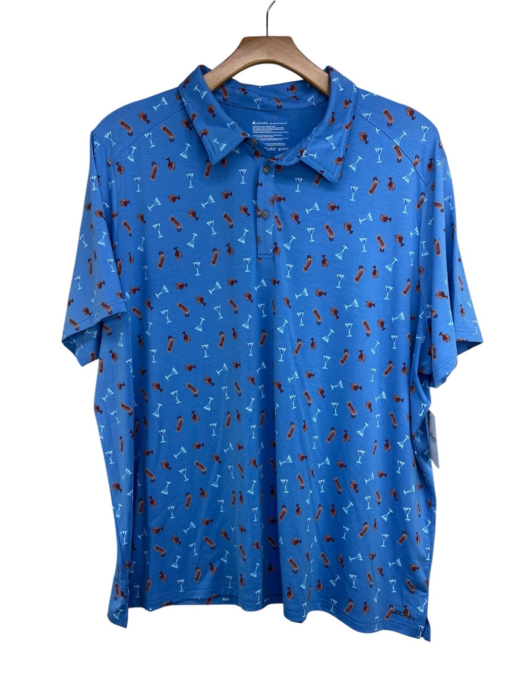 Jockey EverActive Polo Summer Drink Print Mens 3XL NWT